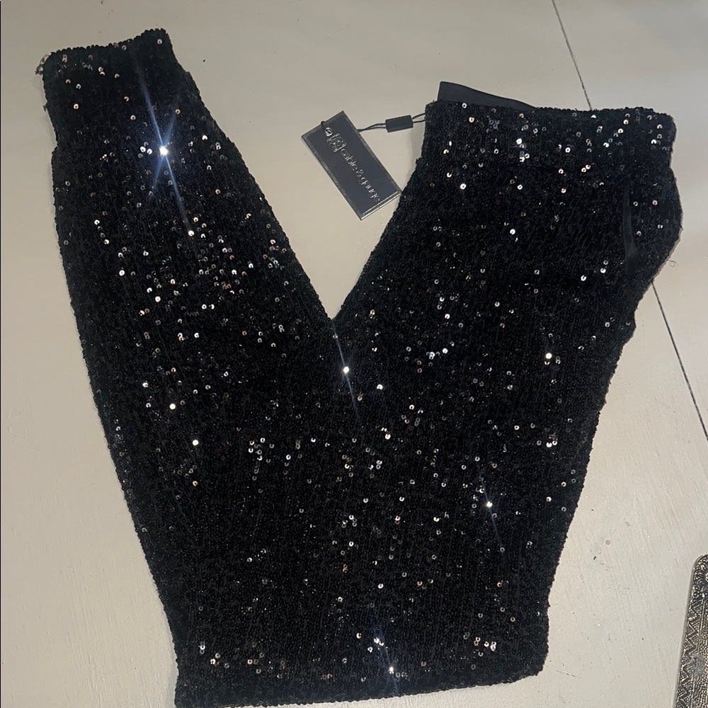 Cable & Gauge Black Sequin Joggers